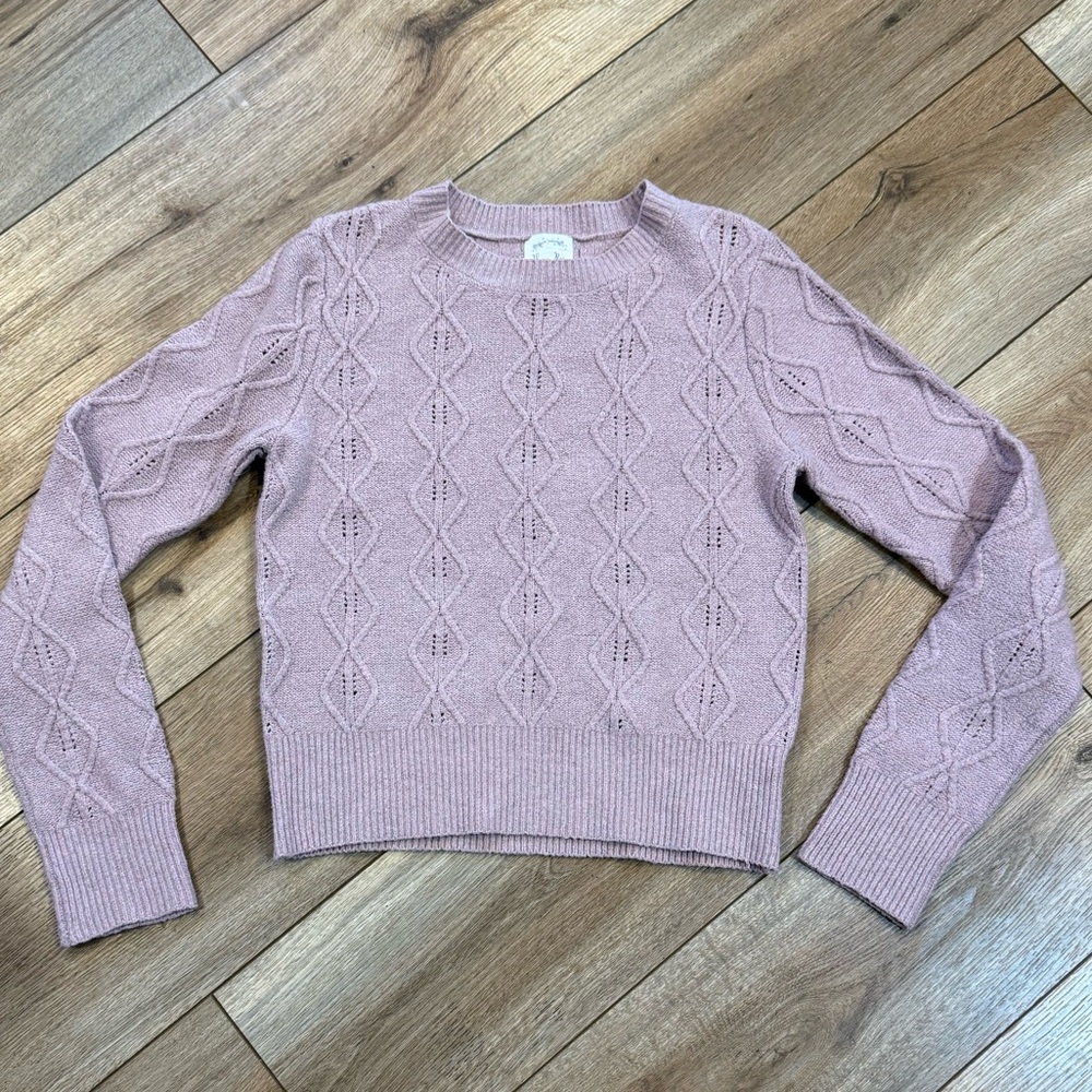 Hippie Rose Mauve Cable Knit Sweater